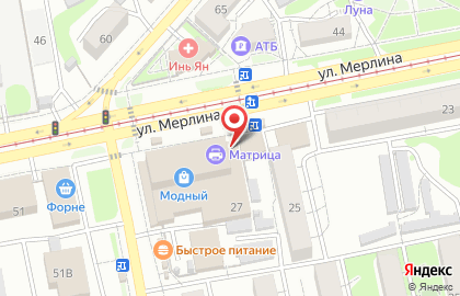Магазин косметики и парфюмерии Красотка на улице Петра Мерлина на карте