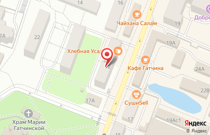 Пекарня Хлебная усадьба на улице Урицкого в Гатчине на карте