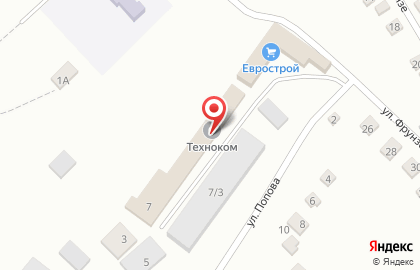 Строительный магазин Еврострой, строительный магазин на улице Попова на карте