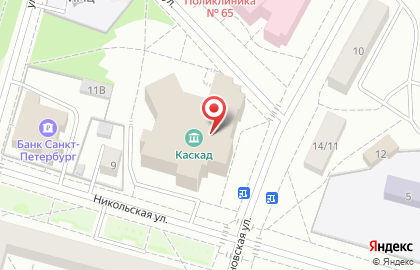 Кинотеатр Каскад в Петергофе на карте