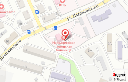 Находкинская Городская больница на улице Дзержинского на карте