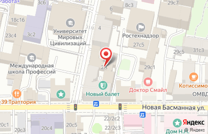 Медосмотры.ру в 1-м Басманном переулке на карте