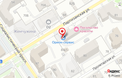Автостоянка Подземная автостоянка на Партизанской улице на карте