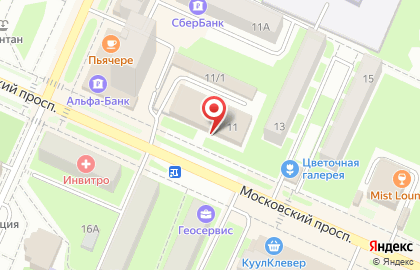 Банк втб на Московском проспекте в Пушкино на карте
