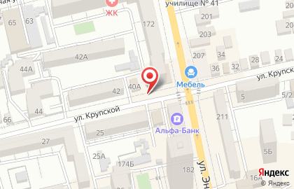 Супермаркет Наша марка на улице Крупской на карте