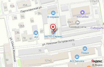 Компания по услугам электромонтажа Электрик Новосибирск на улице Николая Островского на карте