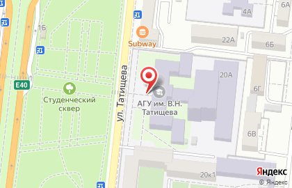 Научная библиотека на улице Татищева на карте