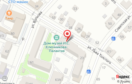 Магазин хлебобулочных изделий на улице Льва Толстого на карте