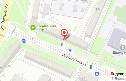 Успех на Институтской улице на карте