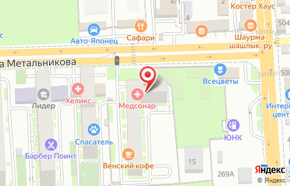 Генетическая лаборатория Медикал Геномикс на улице имени Петра Метальникова на карте