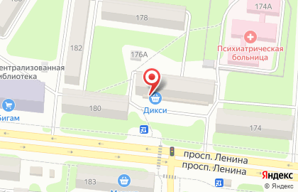 Супермаркет Дикси на проспекте Ленина на карте