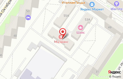 Медицинский центр Шанс на улице Уральских Рабочих, 55б на карте