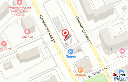 Шиномонтажная мастерская на Пролетарской улице на карте
