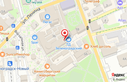 Магазин молочной продукции Молоко на улице Тургенева в Зеленоградске на карте