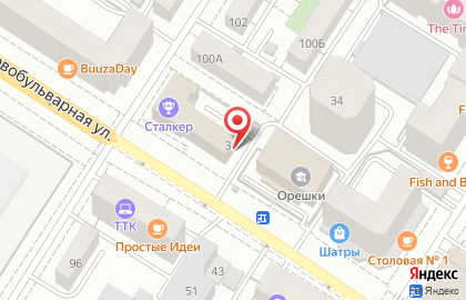 Пейнтбольный клуб Сталкер на Новобульварной улице на карте