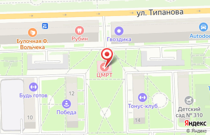 Лечебно-диагностический медицинский центр ЦМРТ на улице Типанова на карте