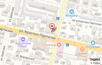 Юридическая коллегия Правое дело на улице Красных Партизан на карте