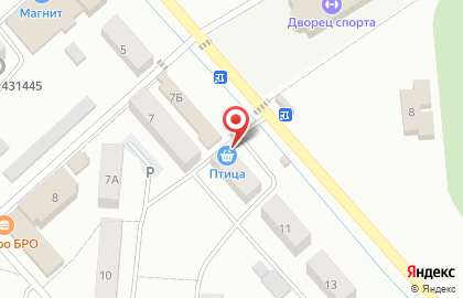 Продуктовый магазин Птица на улице Титова в Рузаевке на карте