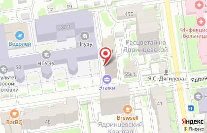 Этажи на Ядринцевской улице на карте