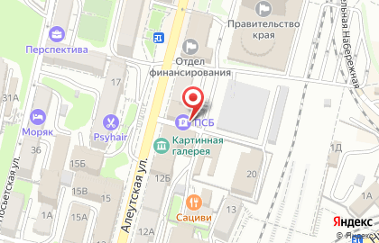 Банкомат Промсвязьбанк, Владивостокский филиал на Алеутской улице на карте