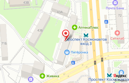 Пекарня Хлебничная на проспекте Космонавтов на карте
