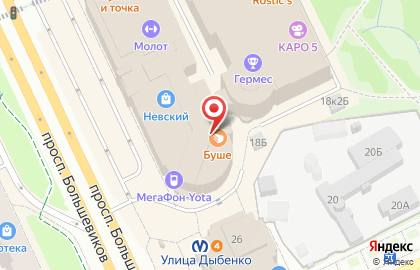 Пекарня Хлебный рай на проспекте Большевиков на карте
