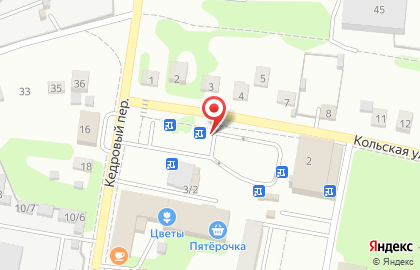 Сеть кафе и киосков быстрого обслуживания Подорожник в Кедровом переулке на карте