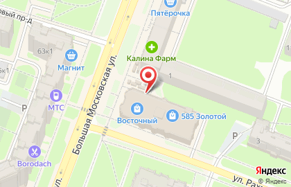 Лисья нора на Большой Московской улице на карте