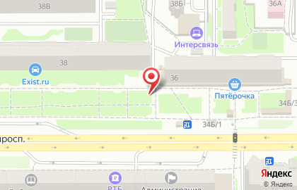 Киоск по продаже печатной продукции Вечерний Челябинск на Комсомольском проспекте, 38 киоск на карте