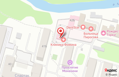Клиника доктора Фомина на улице Спартака на карте