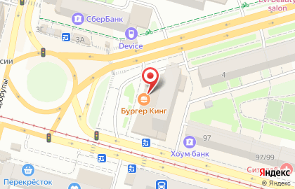 Перекресток в Советском районе на карте