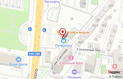 Супермаркет Пятёрочка на улице Соколова на карте