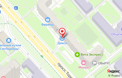 Супермаркет Магнит на проспекте Тореза на карте