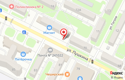 Киоск печатной продукции Союзпечать на улице Пушкина на карте