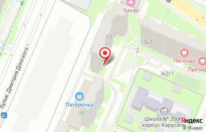 Всероссийская политическая партия Единая Россия на бульваре Дмитрия Донского на карте