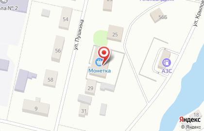 Монетка на улице Пушкина на карте