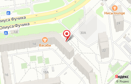Ресторан Wasabi sushi&pizza на улице Юлиуса Фучика на карте
