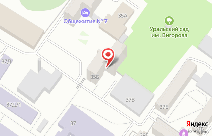 Общежитие УГЛТУ в Октябрьском районе на карте