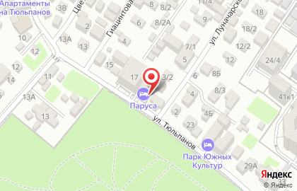 Отель Паруса в Сочи на карте