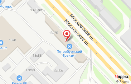 Автоцентр Пулково на Московском шоссе на карте