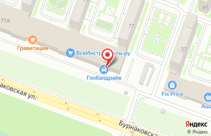 Супермаркет цифровой техники DNS на Бурнаковской улице на карте