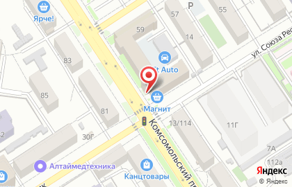 Управление Федеральной налоговой службы по Алтайскому краю в Барнауле на карте