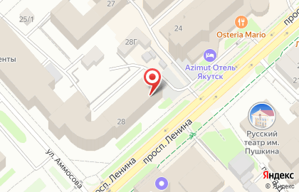 Банкомат АКБ Росбанк, филиал в г. Якутске на проспекте Ленина, 28 на карте