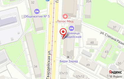 Столовая Добрая столовая на Гвардейской улице на карте