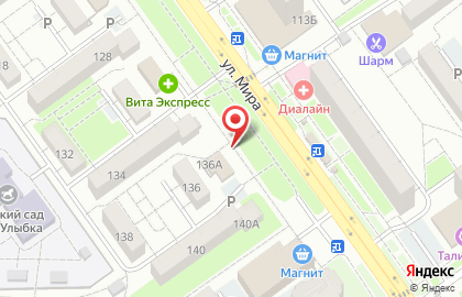 Киоск по продаже колбасных изделий на улице Мира на карте