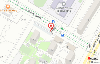 Автостоянка Мгса на улице Винокурова на карте