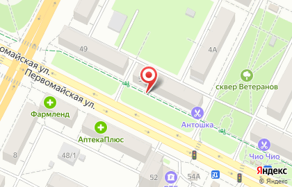 Парикмахерская Дуэт на Первомайской улице на карте