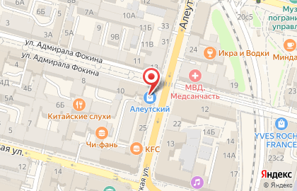 Магазин косметики и парфюмерии Чудодей на Алеутской улице на карте