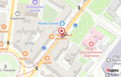 Апартаменты Нарвские Ворота на карте