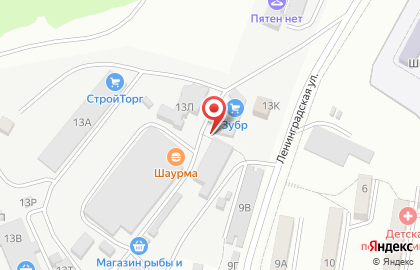 Хлебный магазин на улице Ленинградской на карте